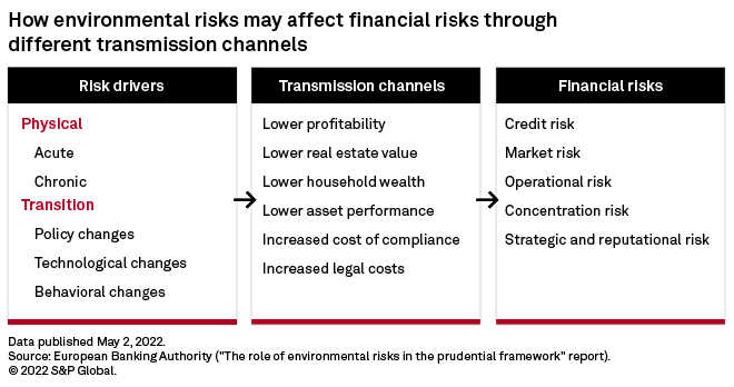 how environement risks may affect Financial risks